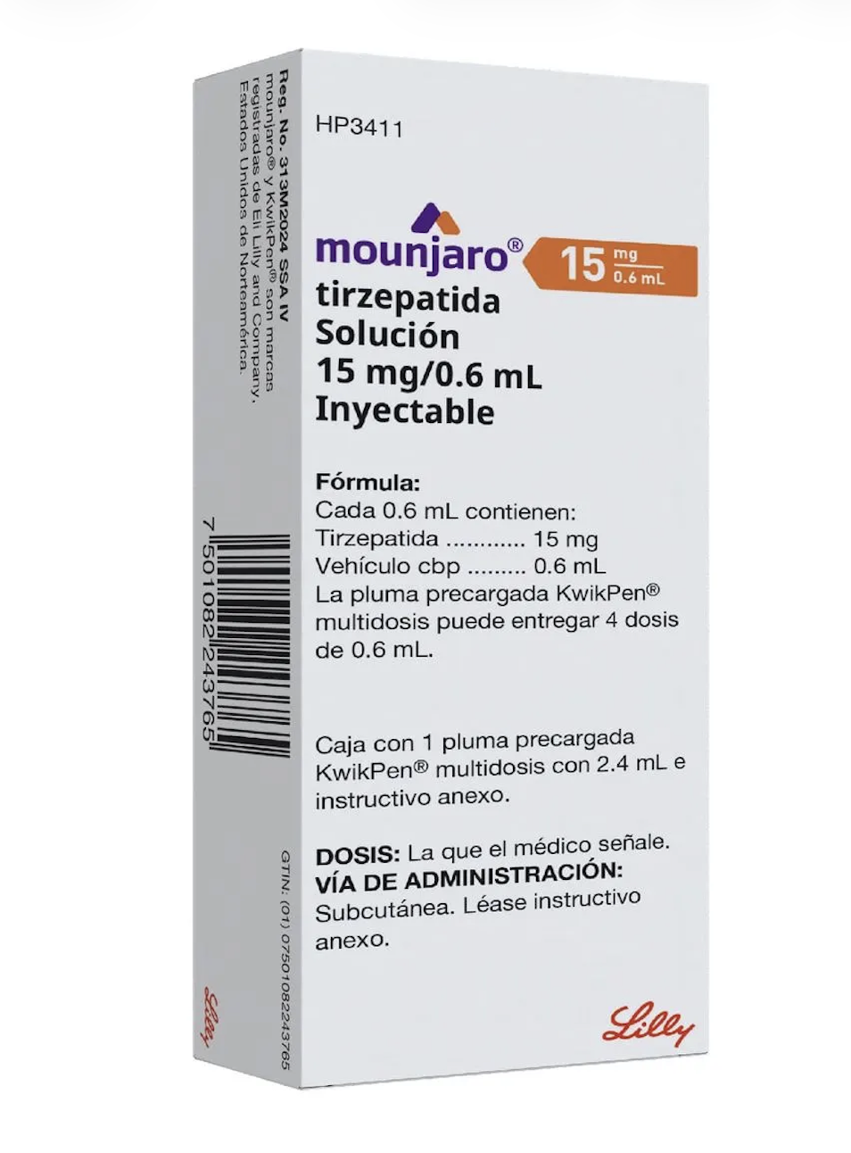 Mounjaro Tirzepatida Pluma Precargada 15 Mg/0.6 Ml - Imagen 2